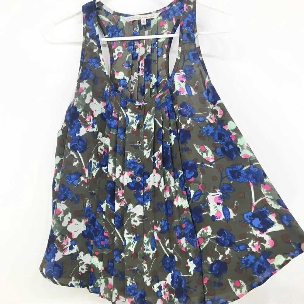 RACHEL Rachel Roy Floral Halter Cut Tank Blouse